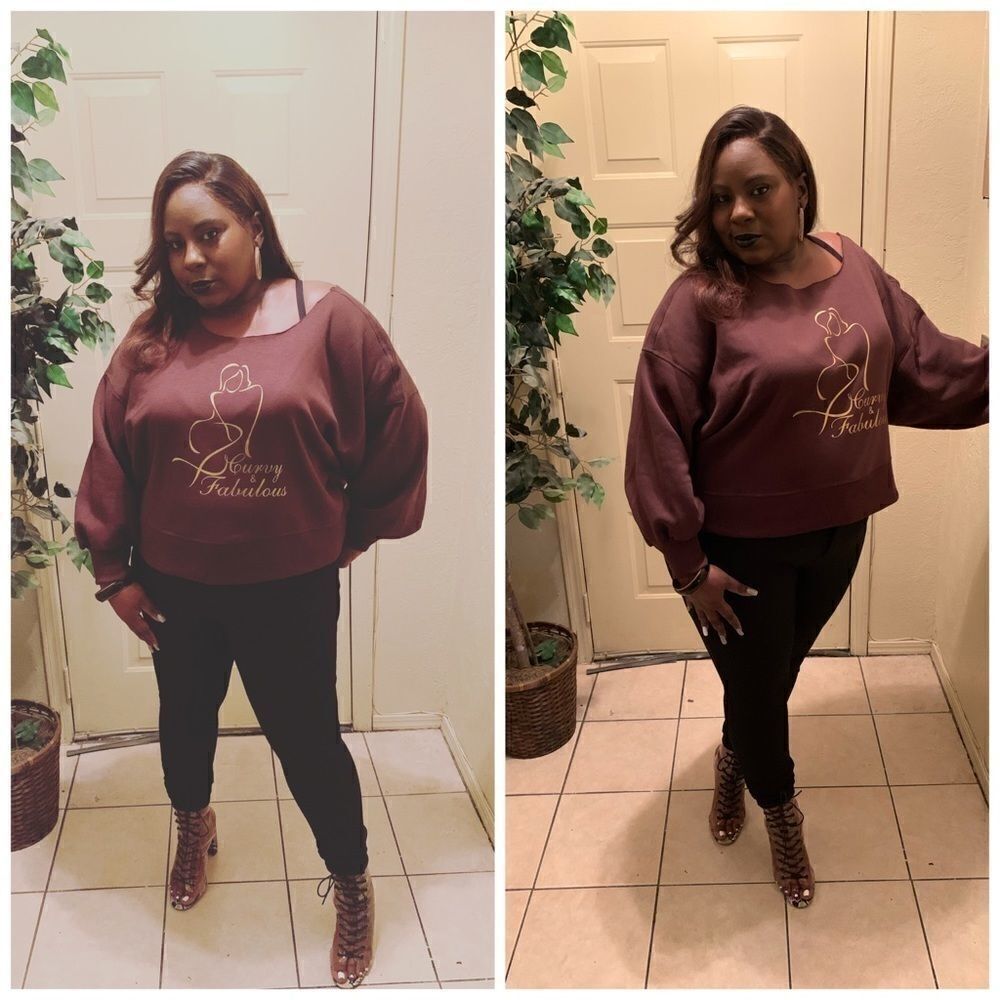 COPY - Plus size cropped sweatshirt 1X 2X 3X